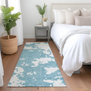 Piper Looms Mayfield Modern AMF897 Sky Machine Washable Area Rug Runner Lifestyle Image Feature