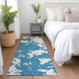 Piper Looms Mayfield Modern AMF897 Teal Machine Washable Area Rug Runner Lifestyle Image Feature