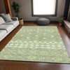 Piper Looms Mayfield Diamonds AMF898 Aloe Machine Washable Area Rug Lifestyle Image Feature