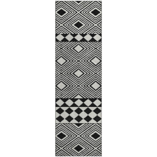 Piper Looms Mayfield Diamonds AMF898 Black Machine Washable Area Rug Runner Main Image