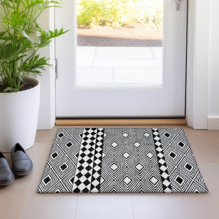 Piper Looms Mayfield Diamonds AMF898 Black Machine Washable Area Rug Scatter Lifestyle Image Feature