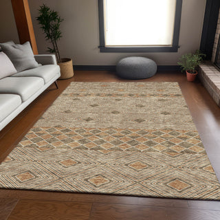 Piper Looms Mayfield Diamonds AMF898 Brown Machine Washable Area Rug Lifestyle Image Feature