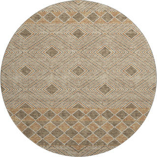 Piper Looms Mayfield Diamonds AMF898 Brown Machine Washable Area Rug Round Main Image