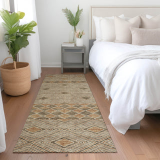 Piper Looms Mayfield Diamonds AMF898 Brown Machine Washable Area Rug Runner Lifestyle Image Feature