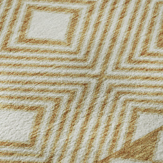 Piper Looms Mayfield Diamonds AMF898 Gold Machine Washable Area Rug Swatch Image