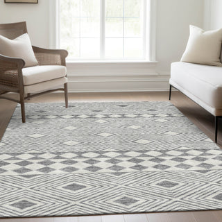 Piper Looms Mayfield Diamonds AMF898 Gray Machine Washable Area Rug Lifestyle Image Feature