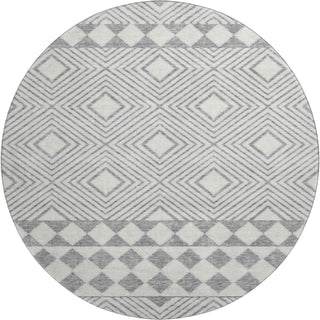 Piper Looms Mayfield Diamonds AMF898 Gray Machine Washable Area Rug Round Main Image