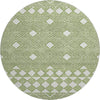 Piper Looms Mayfield Diamonds AMF898 Green Machine Washable Area Rug Round Main Image