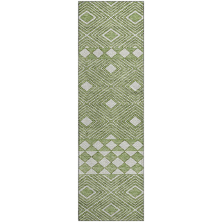 Piper Looms Mayfield Diamonds AMF898 Green Machine Washable Area Rug Runner Main Image