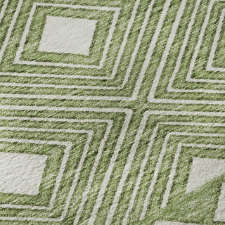 Piper Looms Mayfield Diamonds AMF898 Green Machine Washable Area Rug Swatch Image