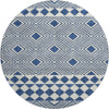 Piper Looms Mayfield Diamonds AMF898 Navy Machine Washable Area Rug Round Main Image