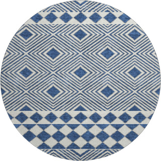 Piper Looms Mayfield Diamonds AMF898 Navy Machine Washable Area Rug Round Main Image
