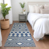 Piper Looms Mayfield Diamonds AMF898 Navy Machine Washable Area Rug Runner Lifestyle Image Feature
