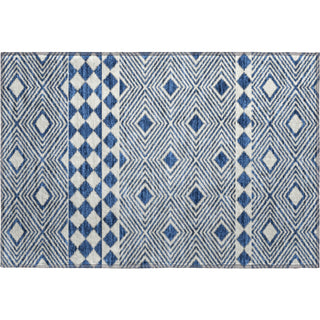 Piper Looms Mayfield Diamonds AMF898 Navy Machine Washable Area Rug Scatter Main Image