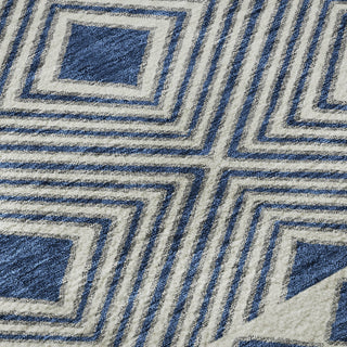 Piper Looms Mayfield Diamonds AMF898 Navy Machine Washable Area Rug Swatch Image