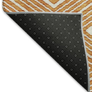 Piper Looms Mayfield Diamonds AMF898 Orange Machine Washable Area Rug Backing Image