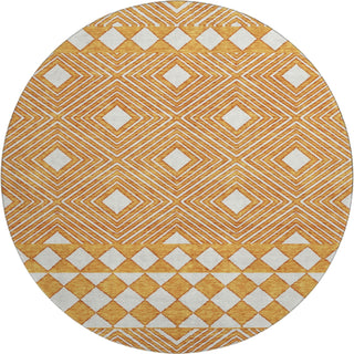 Piper Looms Mayfield Diamonds AMF898 Orange Machine Washable Area Rug Round Main Image