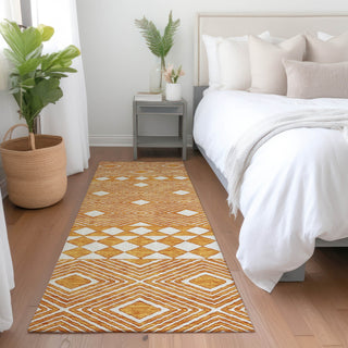 Piper Looms Mayfield Diamonds AMF898 Orange Machine Washable Area Rug Runner Lifestyle Image Feature