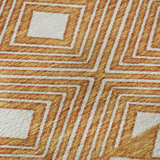 Piper Looms Mayfield Diamonds AMF898 Orange Machine Washable Area Rug Swatch Image