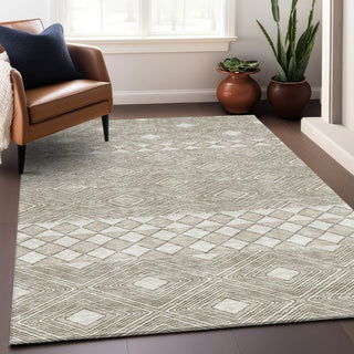 Piper Looms Mayfield Diamonds AMF898 Taupe Machine Washable Area Rug Lifestyle Image Feature