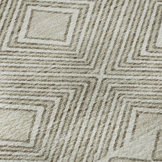 Piper Looms Mayfield Diamonds AMF898 Taupe Machine Washable Area Rug Swatch Image