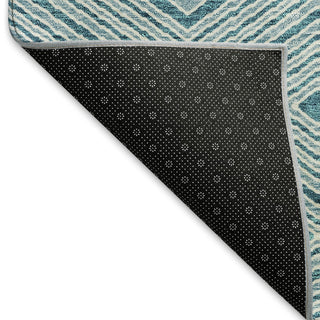 Piper Looms Mayfield Diamonds AMF898 Teal Machine Washable Area Rug Backing Image
