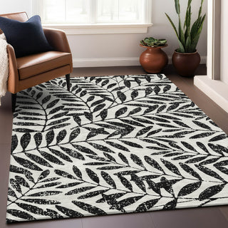 Piper Looms Mayfield Floral AMF899 Black Machine Washable Area Rug Lifestyle Image Feature