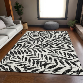 Piper Looms Mayfield Floral AMF899 Black Machine Washable Area Rug Lifestyle Image Feature