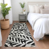 Piper Looms Mayfield Floral AMF899 Black Machine Washable Area Rug Runner Lifestyle Image Feature
