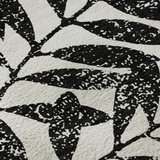 Piper Looms Mayfield Floral AMF899 Black Machine Washable Area Rug Swatch Image