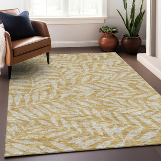 Piper Looms Mayfield Floral AMF899 Gold Machine Washable Area Rug Lifestyle Image Feature