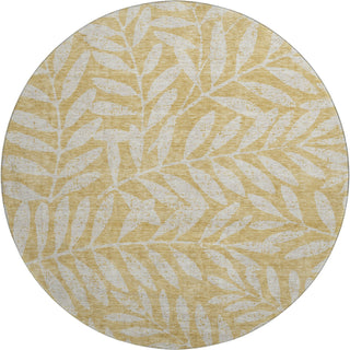 Piper Looms Mayfield Floral AMF899 Gold Machine Washable Area Rug Round Main Image
