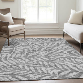 Piper Looms Mayfield Floral AMF899 Gray Machine Washable Area Rug Lifestyle Image Feature