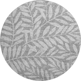 Piper Looms Mayfield Floral AMF899 Gray Machine Washable Area Rug Round Main Image
