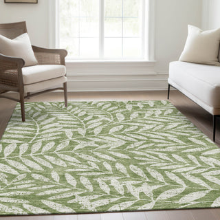 Piper Looms Mayfield Floral AMF899 Green Machine Washable Area Rug Lifestyle Image Feature