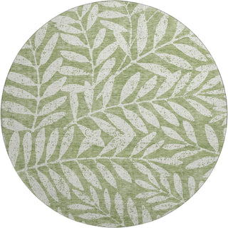 Piper Looms Mayfield Floral AMF899 Green Machine Washable Area Rug Round Main Image