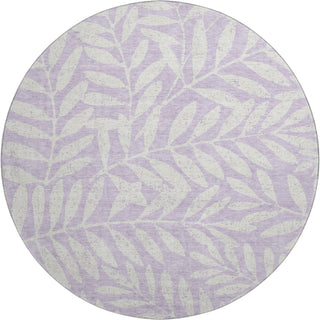 Piper Looms Mayfield Floral AMF899 Lavender Machine Washable Area Rug Round Main Image