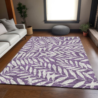 Piper Looms Mayfield Floral AMF899 Purple Machine Washable Area Rug Lifestyle Image Feature