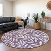 Piper Looms Mayfield Floral AMF899 Purple Machine Washable Area Rug Round Lifestyle Image Feature