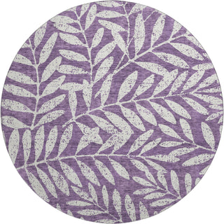 Piper Looms Mayfield Floral AMF899 Purple Machine Washable Area Rug Round Main Image