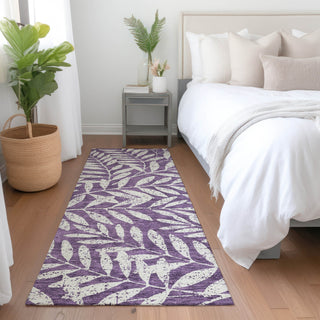 Piper Looms Mayfield Floral AMF899 Purple Machine Washable Area Rug Runner Lifestyle Image Feature