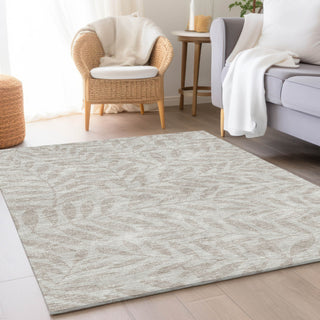 Piper Looms Mayfield Floral AMF899 Taupe Machine Washable Area Rug Lifestyle Image Feature