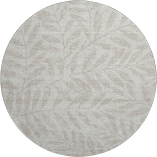 Piper Looms Mayfield Floral AMF899 Taupe Machine Washable Area Rug Round Main Image