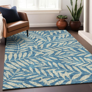 Piper Looms Mayfield Floral AMF899 Teal Machine Washable Area Rug Lifestyle Image Feature