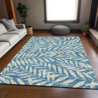 Piper Looms Mayfield Floral AMF899 Teal Machine Washable Area Rug Lifestyle Image Feature