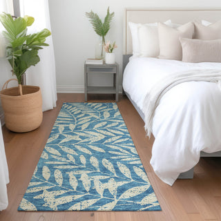 Piper Looms Mayfield Floral AMF899 Teal Machine Washable Area Rug Runner Lifestyle Image Feature