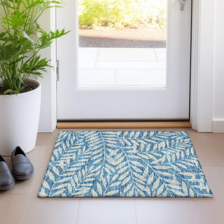 Piper Looms Mayfield Floral AMF899 Teal Machine Washable Area Rug Scatter Lifestyle Image Feature