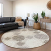 Piper Looms Mayfield Geometric AMF900 Beige Machine Washable Area Rug Round Lifestyle Image Feature
