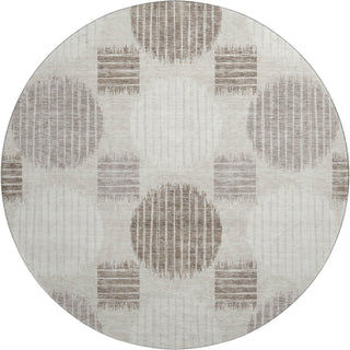 Piper Looms Mayfield Geometric AMF900 Beige Machine Washable Area Rug Round Main Image