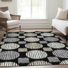 Piper Looms Mayfield Geometric AMF900 Black Machine Washable Area Rug Lifestyle Image Feature